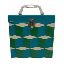 VINTAGE 45’S RECORD CASE (BLUE/GREEN) (USED)