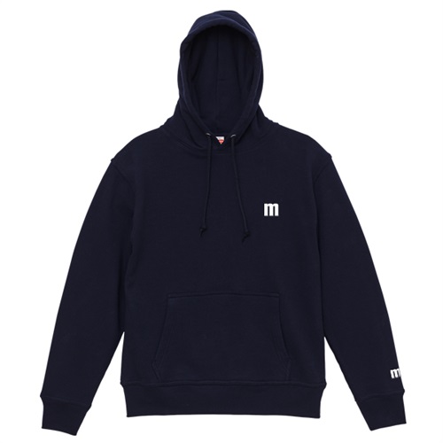 M LOGO刺繍HOODIE NAVY (M)