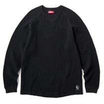 XL:WAFFLE L/S RAGLAN SHIRT BLK
