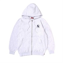 XL:ASH GRAY EMB FULL ZIP HOODIE