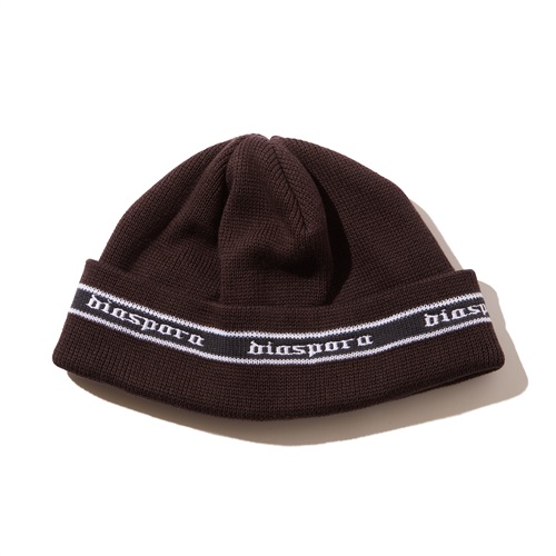 EMBROIDERED LINED LOGO BEANIE (BROWN)