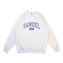 (GRAY: L) SAMUEL COLLEGE CREW NECK SHIRTS