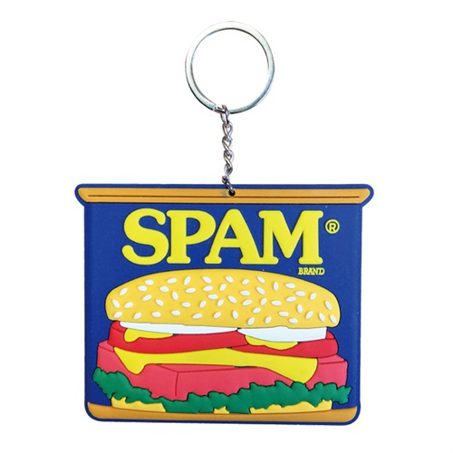 SPAM CAN BIG RUBBER KEYCHAIN