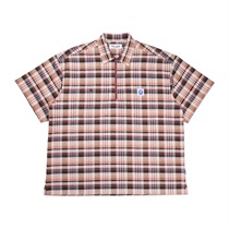 (BROWN CHECK: XXL) SAMUEL HALF ZIP S/S WORK SHIRTS