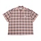 (BROWN CHECK: L) SAMUEL HALF ZIP S/S WORK SHIRTS