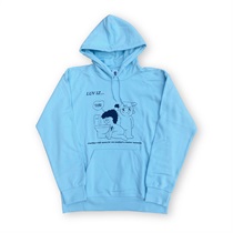 LUV IZ THROW UP PULLOVER HOODIE (BLUE: XL)