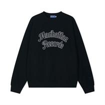 (BLACK - S) MR 2-TONE LOGO CREW NECK