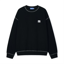 (BLACK - S) MR STITCH CREW NECK