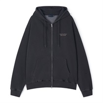 (CHARCOAL - M) CLASSIC LOGO PM ZIP UP HOODIE