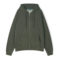 (OLIVE - S) CLASSIC LOGO PM ZIP UP HOODIE