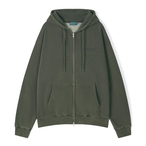 (OLIVE - S) CLASSIC LOGO PM ZIP UP HOODIE