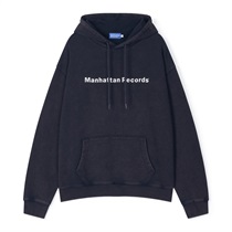 (WASHED NAVY - S) MR LOGO WASHED HOODIE