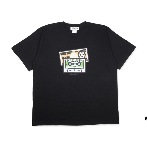 (BLACK/GREEN: XL) SAMUEL x MANKEY マン券GRAPHIC S/S TEE TAPE PACK
