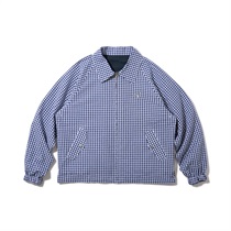 UTILITY HARRINGTON JACKET (NAVY & GINGHAM - SIZE: L)