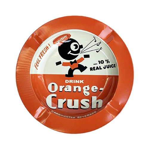 AMERICAN TIN ASHTRAY (ORANGE SODA)