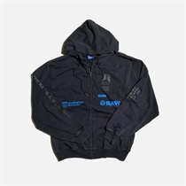 SCREEN PRINTED ZIP HOODIE (FADE BLACK - M)