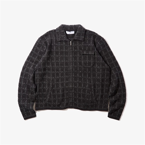 TWEED KNIT DRIZZLER JACKET (BLACK - L)