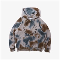 DYED FULL ZIP HOODED SWEATSHIRT (DARK CAMO - L)